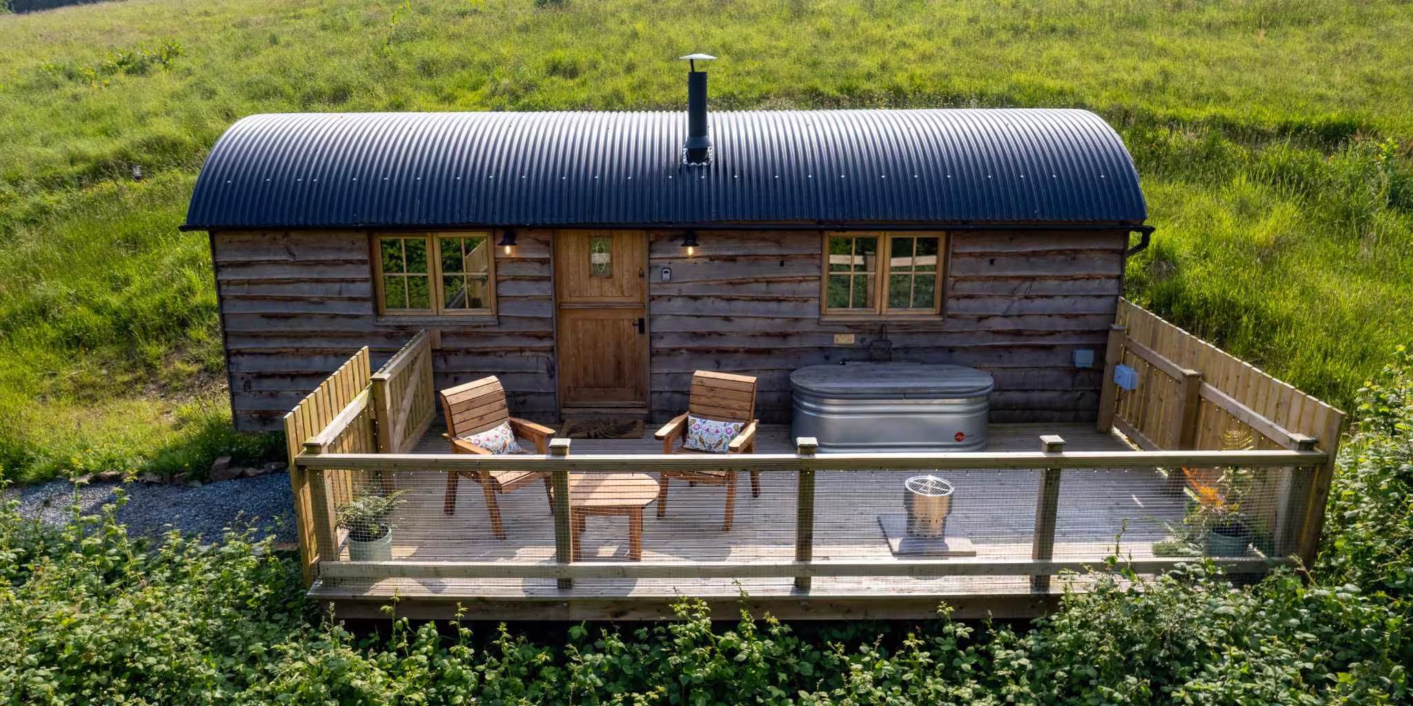Fern Cabin view from outside in the sun